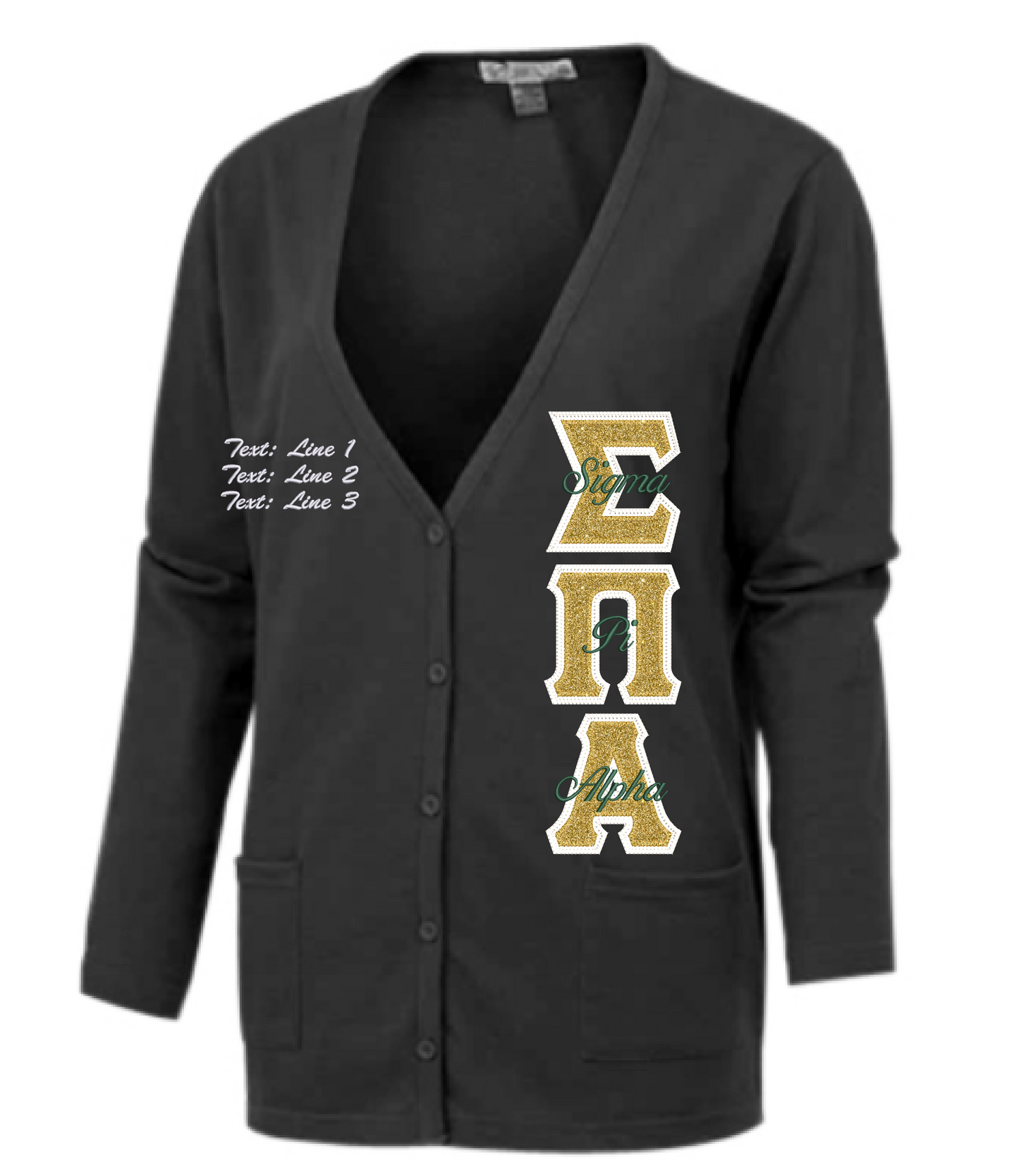 ELLA Cardigan w/ Script + Custom Text