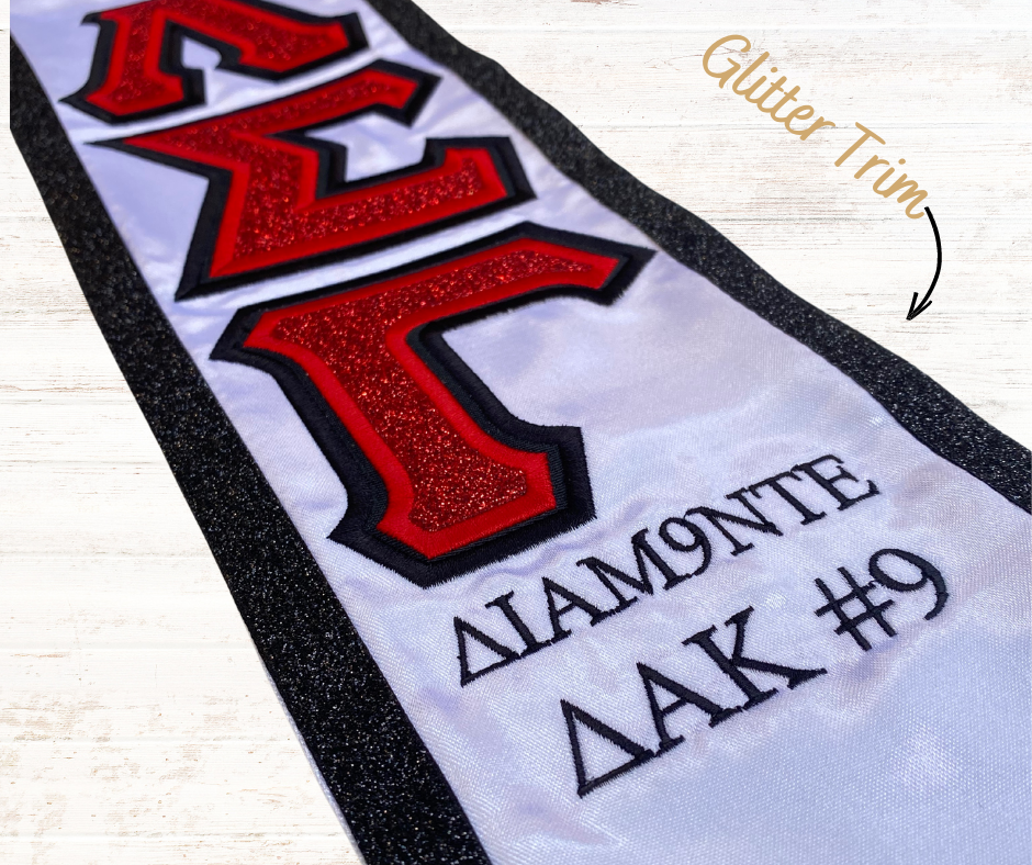 Custom Angled Greek Letter Graduation Sash