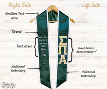 Load image into Gallery viewer, Single Layer Greek Letter Graduation Sash
