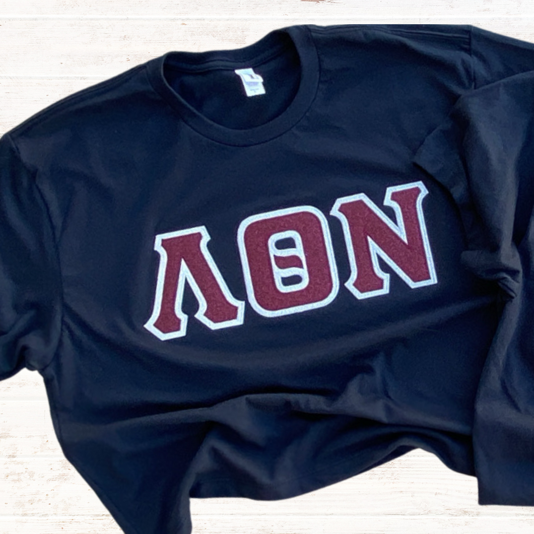 Lambda Theta Nu Cropped Embroidered T-shirt