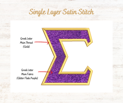 Single Layer Greek Letter Graduation Sash