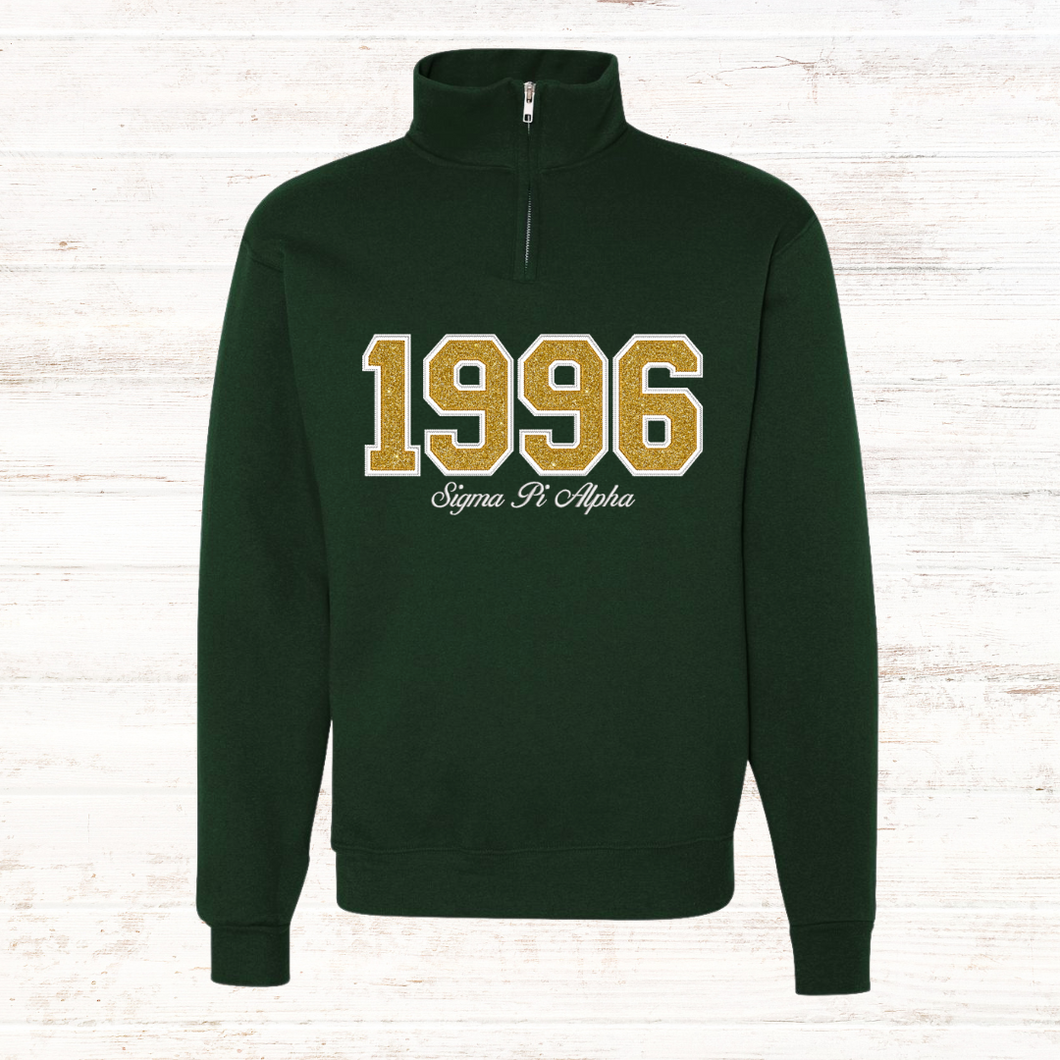 1996 Embroidered Green 1/4 Zip