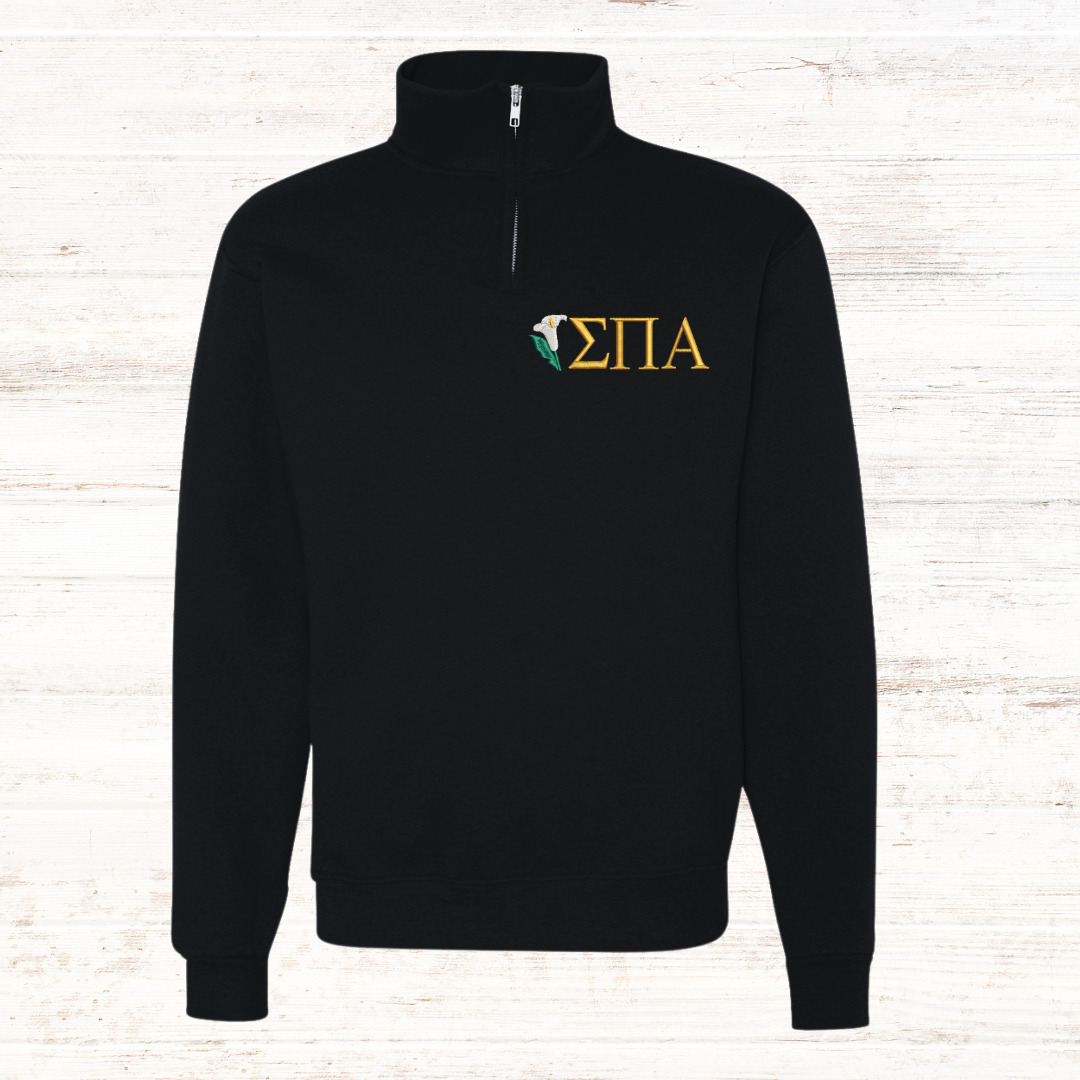 ELLA Quarter Zip Calla Lily Sweater