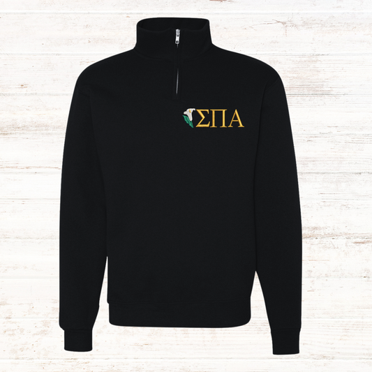 ELLA Quarter Zip Calla Lily Sweater