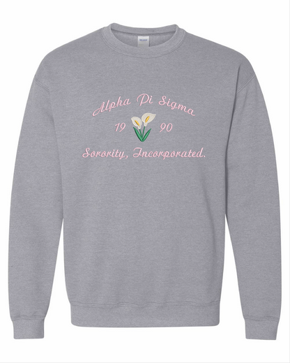 Alpha Pi Sigma Calla Lily + Script Sweater