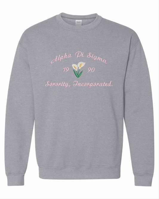 Alpha Pi Sigma Calla Lily + Script Sweater