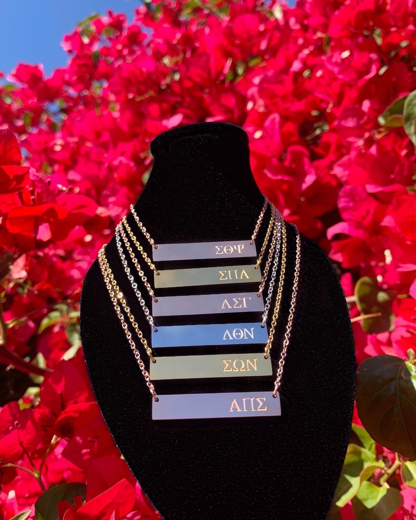 Lambda Theta Nu Bar Necklace