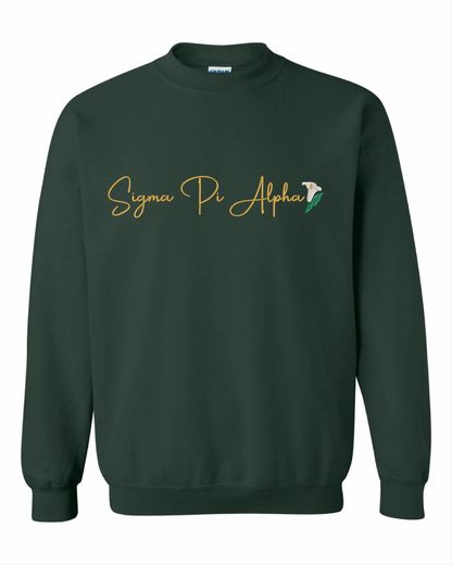 Sigma Pi Alpha Script Crewneck Sweater