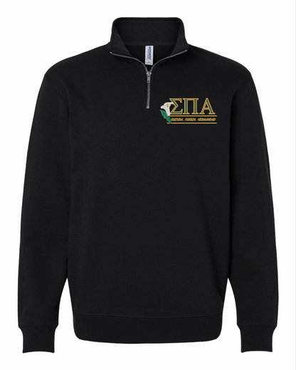 Embroidered CULTURA. FUERZA. HERMANDAD + Greek Letters 1/4 Zip