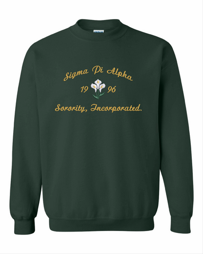 Sigma Pi Alpha Script Calla Lily Sweater