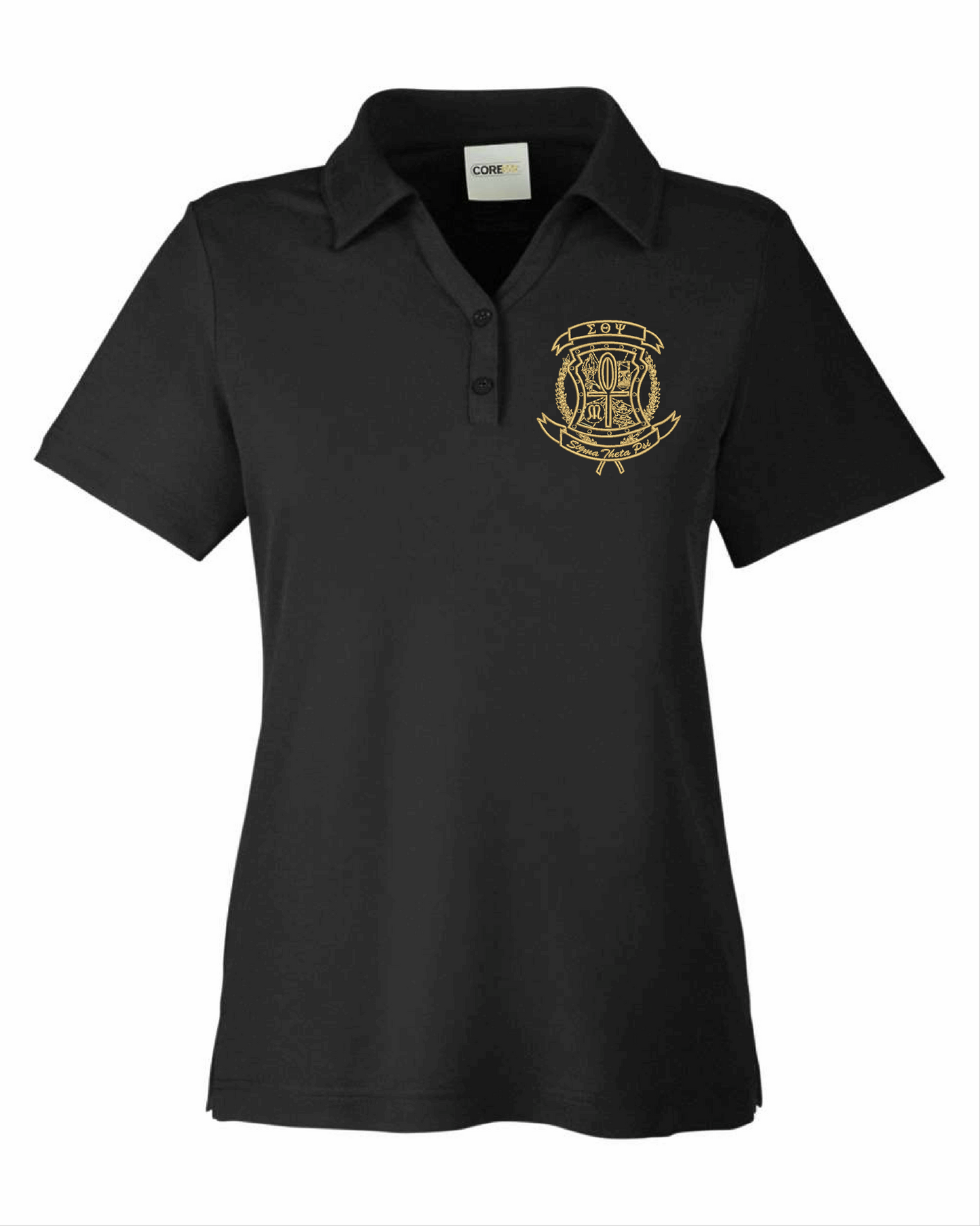 Sigma Theta Psi Crest Ladies Polo (Black)