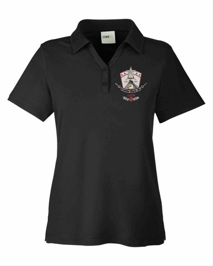 Lambda Theta Nu Crest Ladies Polo (Black)