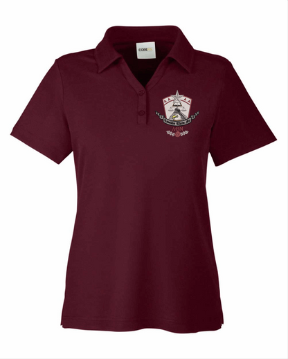 Lambda Theta Nu Crest Ladies Polo (Burgundy)