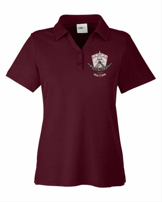 Lambda Theta Nu Crest Ladies Polo (Burgundy)