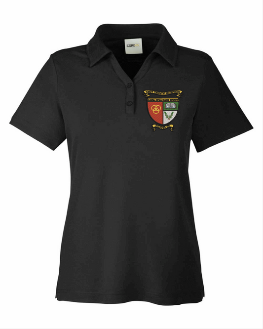 Lambda Sigma Gamma Crest Ladies Polo (Black)
