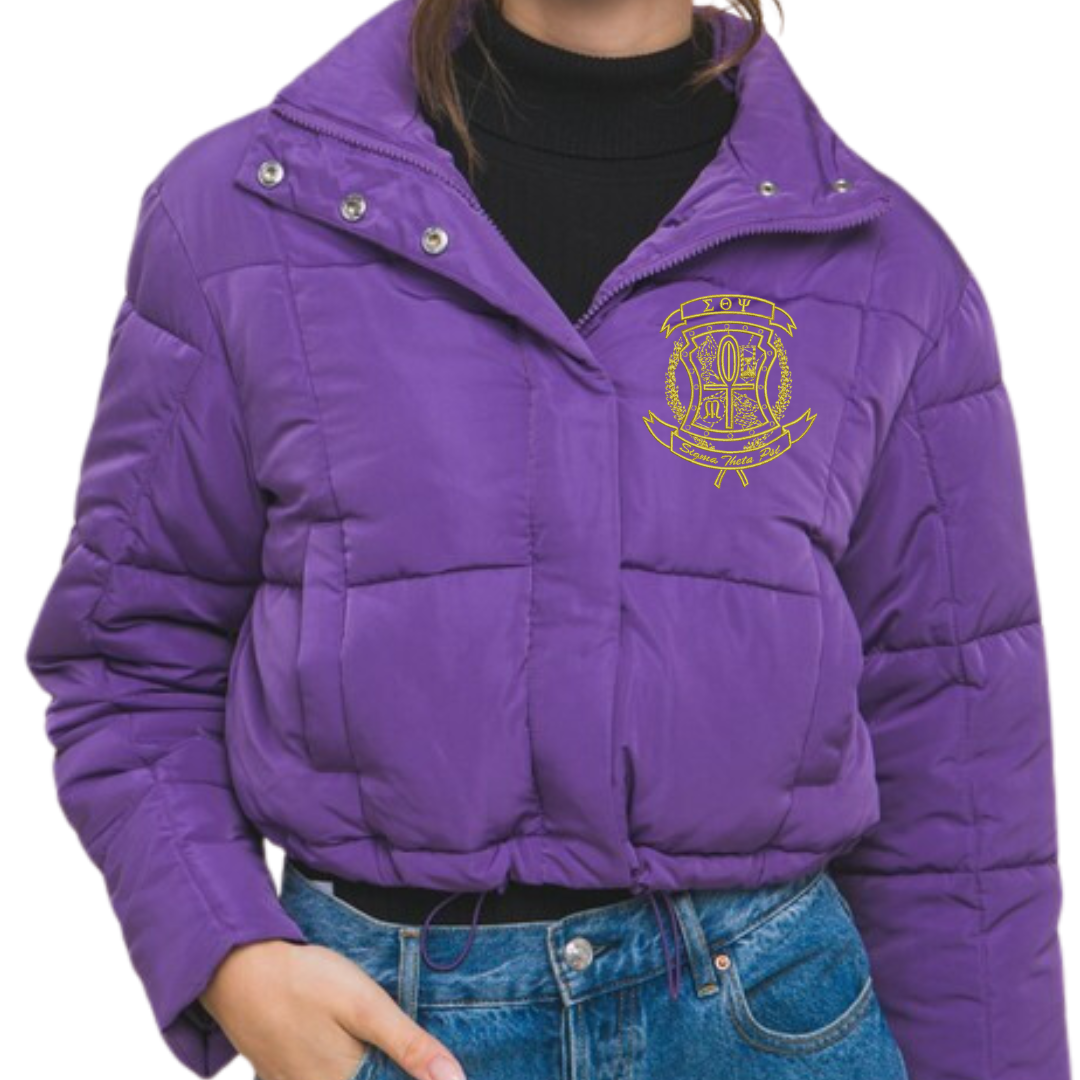 Ladies Purple Puffer Jacket