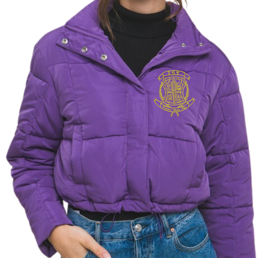 Ladies Purple Puffer Jacket