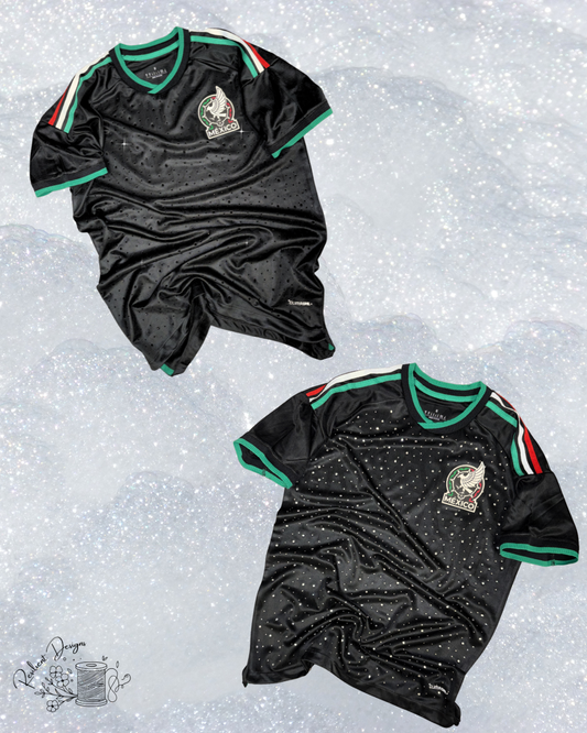 Mexico Black Replica Jersey (Fitted, Size Up for Normal Fit)