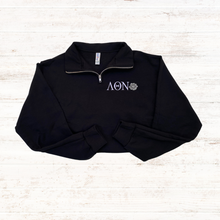 Load image into Gallery viewer, Lambda Theta Nu Rose Quarter Zip Sweater
