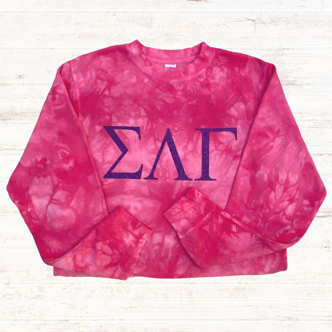 SLG Tie Dye Pink Crewneck Sweater