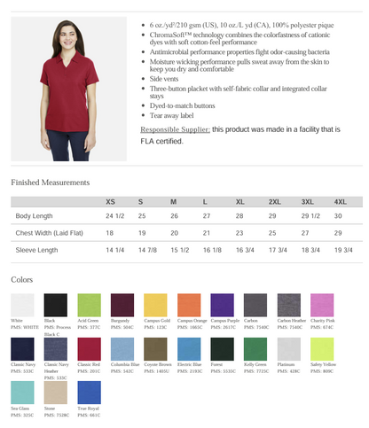 Sigma Pi Alpha Shied Ladies Polo (Forest Green)