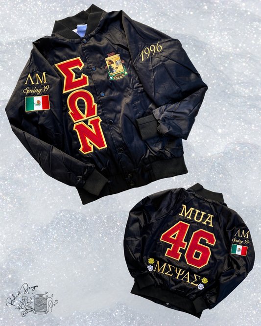 Custom Black Satin Jacket