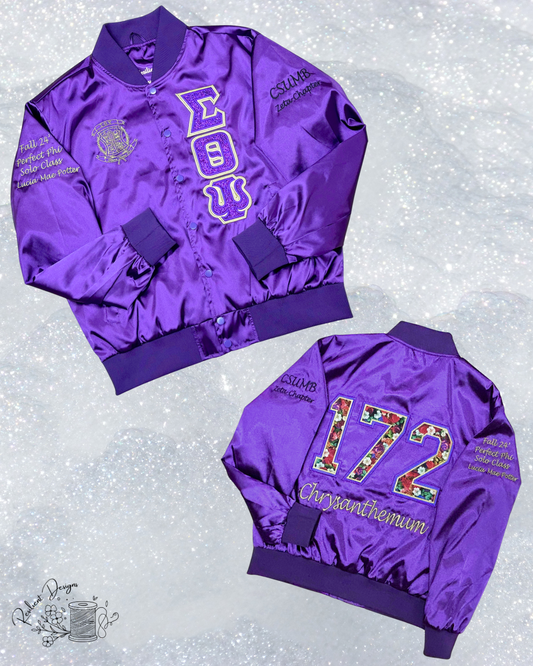CUSTOM Purple Satin Jacket