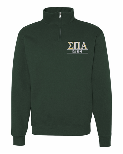 Greek Letters & Founding Year Sweater 1/4 Zip